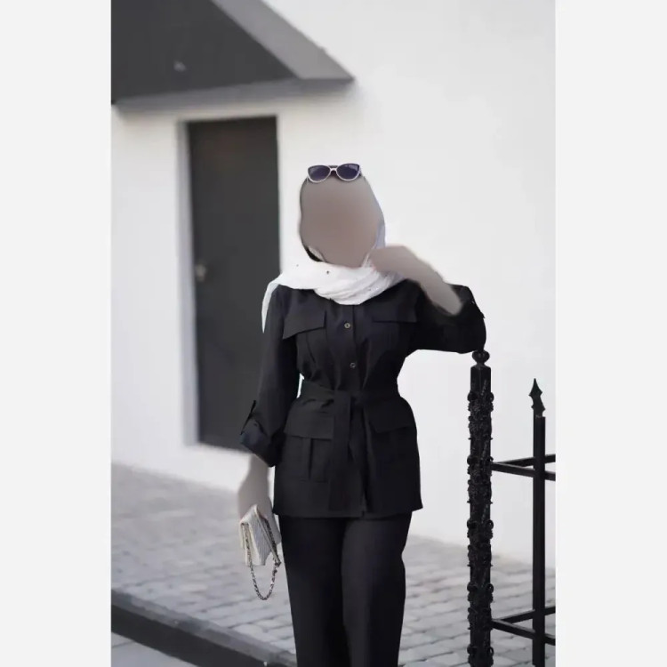 ست زنانه گلناز جنس پرشین مکانیک رنگ مشکی فری سایز