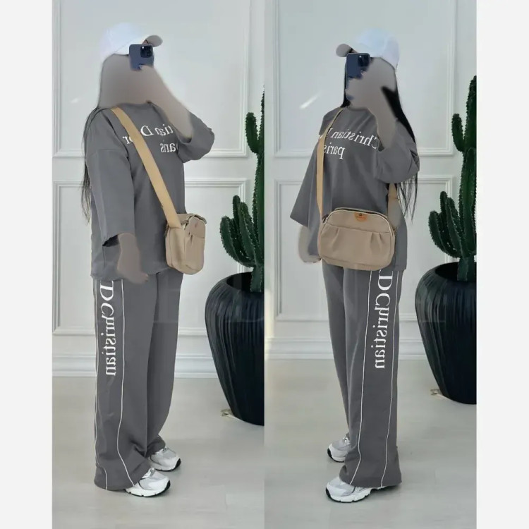 ست بلوز و شلوار زنانه فلامنت طرح کرستین رنگی فری سایز