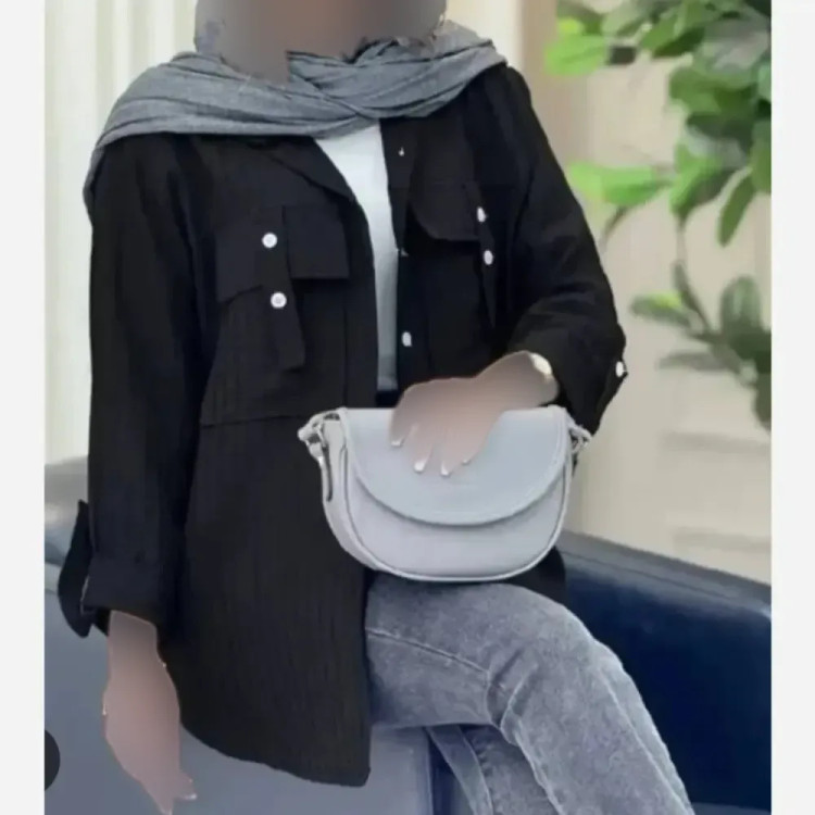 شومیز جیب صلیبی فری سایز جنس ایوا درجه یک