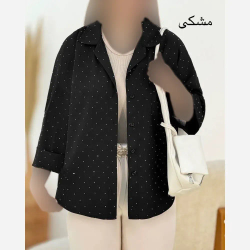 شومیز نگینی الیزه مشکی فری سایز