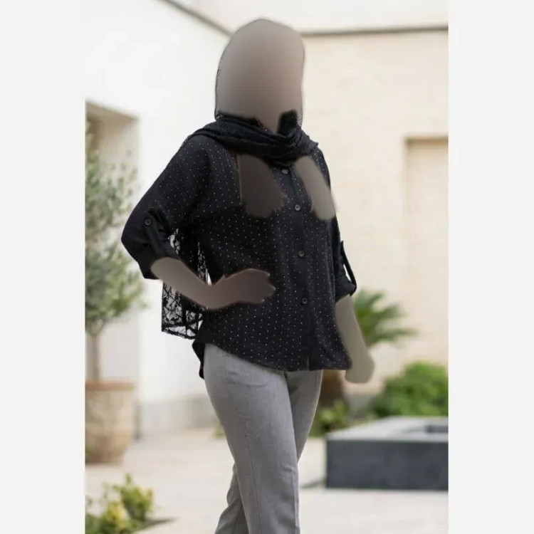 شومیز مجلسی زنانه نگین دار مشکی فری سایز جنس بزایاق درجه یک
