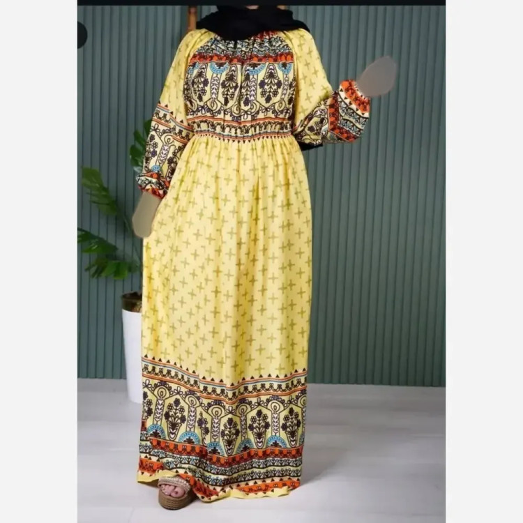 لباس ساحلی زنانه نخی حاشیه دار تابستانه کمربندار رنگی فری سایز