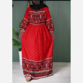 لباس ساحلی زنانه نخی حاشیه دار تابستانه کمربندار رنگی فری سایز