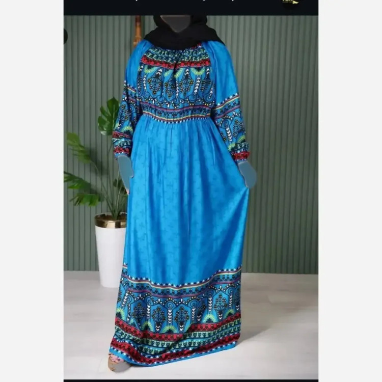 لباس ساحلی زنانه نخی حاشیه دار تابستانه کمربندار رنگی فری سایز