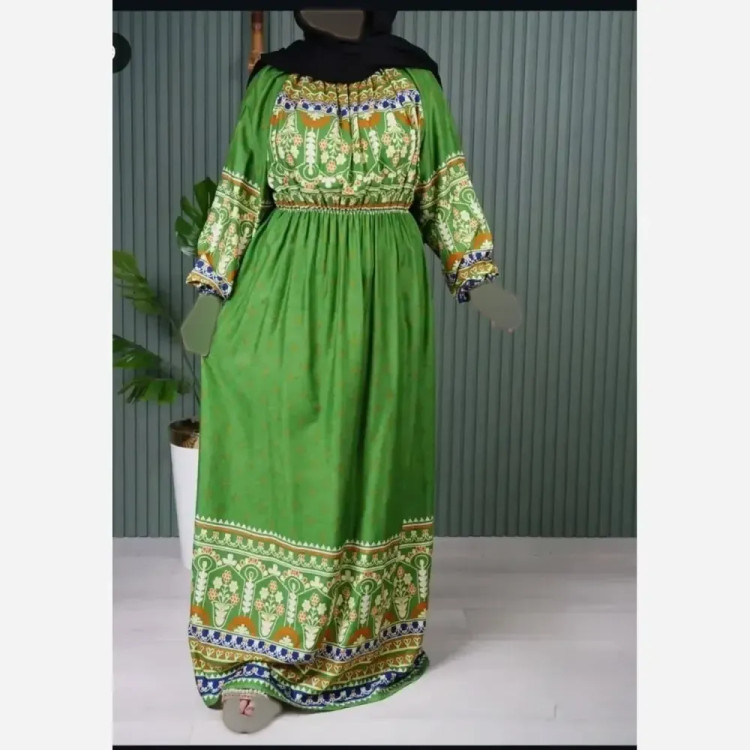 لباس ساحلی زنانه نخی حاشیه دار تابستانه کمربندار رنگی فری سایز