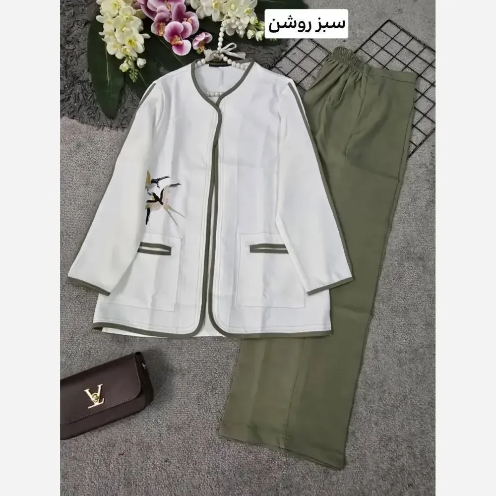 کت شلوار زنانه مدل پرستو جنس مازراتی درجه یک فری سایز