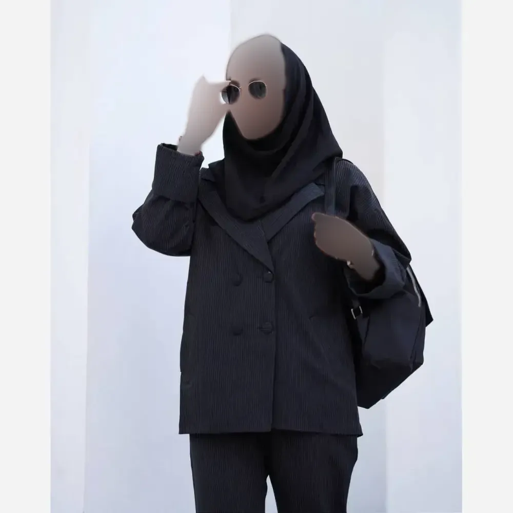 کت شلوار دیپلمات زنانه پرشیا سایز 1 و 2 رنگ مشکی سرمه ای طوسی