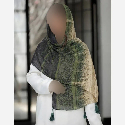 شال نخی پلیسه بهاره قواره 200 در 75 سانت بسته 18 عددی