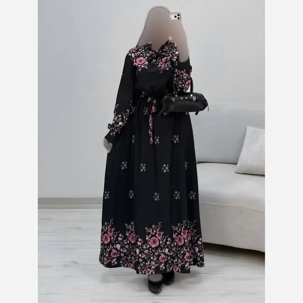 پیراهن ساحلی رز کرپ بوگاتی درجه یک رنگ صورتی فری سایز