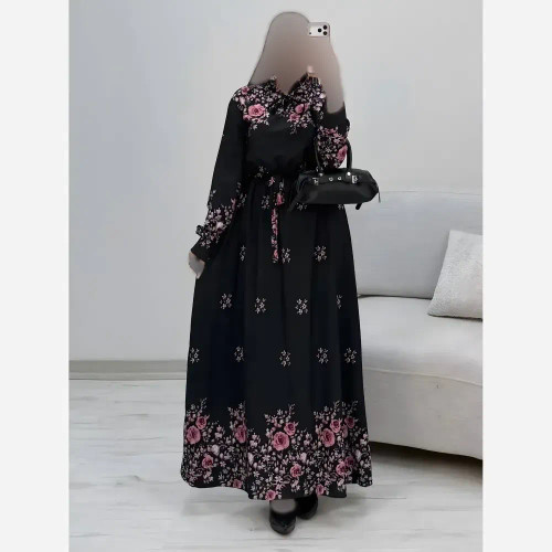 پیراهن ساحلی رز کرپ بوگاتی درجه یک رنگ صورتی فری سایز