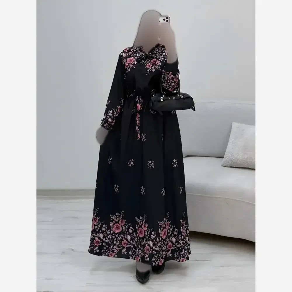 پیراهن ساحلی رز کرپ بوگاتی درجه یک رنگ صورتی فری سایز