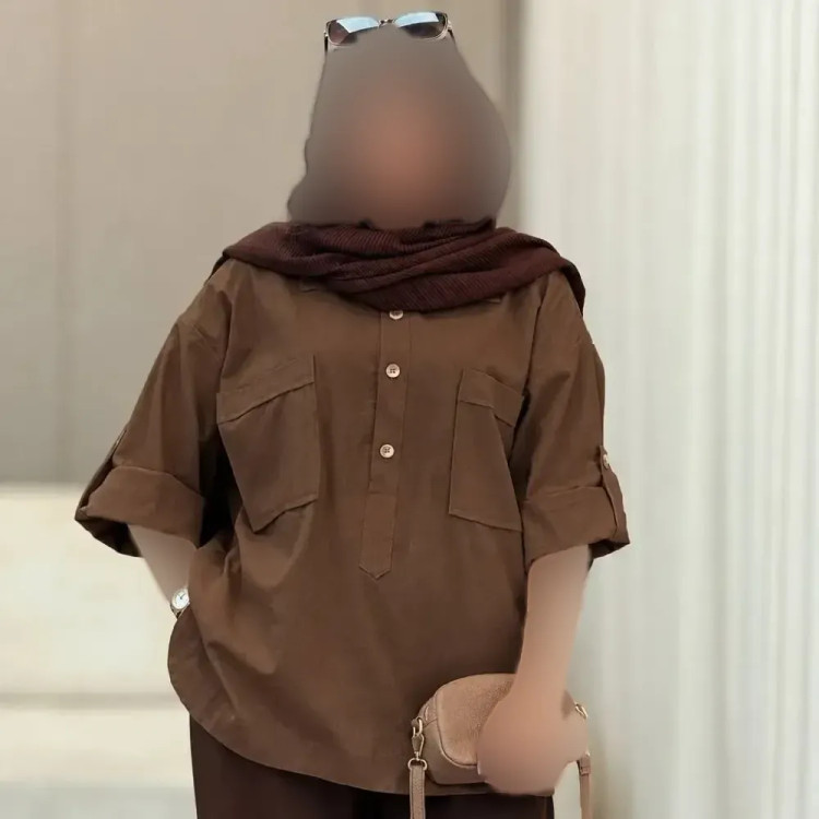 شومیز لینن زنانه مهشید سایز فری تا 48