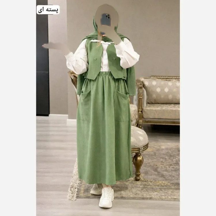 ست سه تیکه آیلار شانتون صوفیا و شومیز تترون سایز 36 تا 46