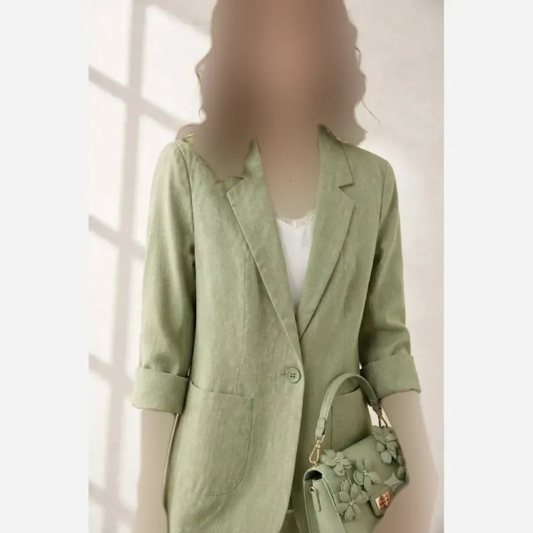 کت زنانه لنین طرح وک سایز 38 تا 46 قد 70 رنگ بندی متنوع
