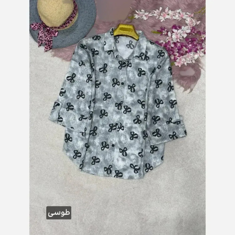 شومیز نگینی زنانه مدل هانده جنس ایوا کاملس فری سایز