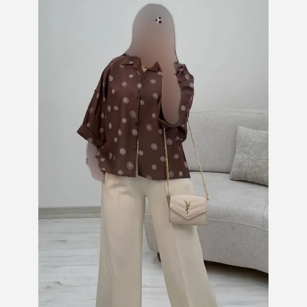 شومیز عروسکی بابونه جنس پری شیشه ای درجه یک فری سایز