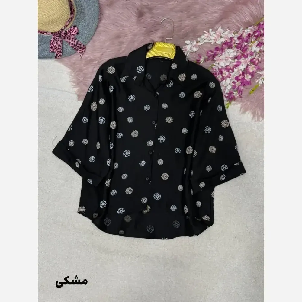 شومیز عروسکی بابونه جنس پری شیشه ای درجه یک فری سایز