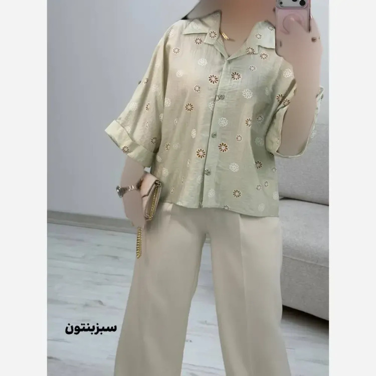 شومیز عروسکی بابونه جنس پری شیشه ای درجه یک فری سایز
