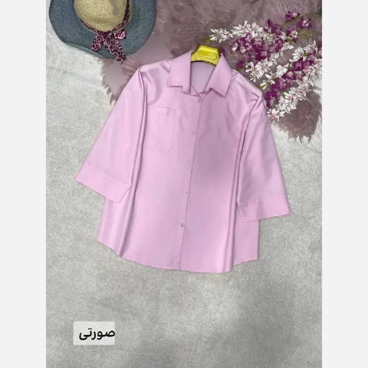 شومیز زنانه تک جیب جنس پری خنک و سبک سایز فری 38 تا 48