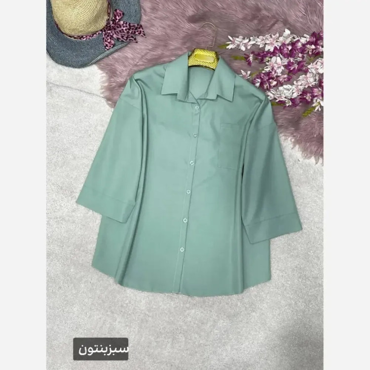 شومیز زنانه تک جیب جنس پری خنک و سبک سایز فری 38 تا 48