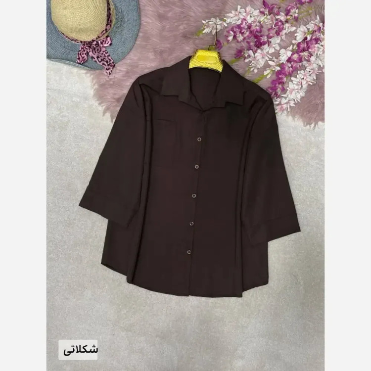 شومیز زنانه تک جیب جنس پری خنک و سبک سایز فری 38 تا 48