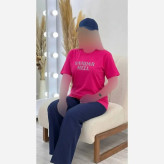 تیشرت اسپرت نخ پنبه درجه یک رنگ سرخابی سایز بزرگ