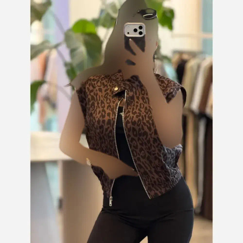وست پلنگی یقه ایستاده جنس نخ مودال فری سایز تا 48