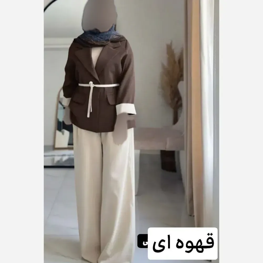 کت و شلوار زنانه مدل یسنا جنس مازراتی فری سایز رنگی