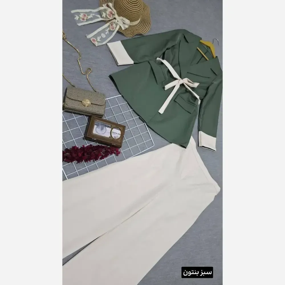 کت و شلوار زنانه مدل یسنا جنس مازراتی فری سایز رنگی