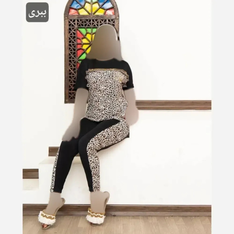 ست تیشرت شلوار زنانه زویا فلامنت الیزه نگین کاری شده فری سایز