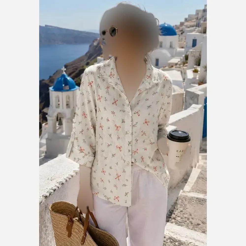 شومیز پاپیونی زنانه جنس سوپر ینزی درجه یک فری سایز