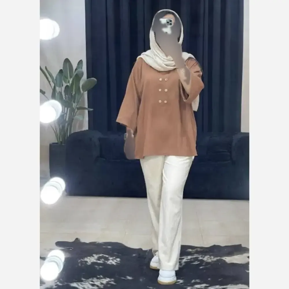 شومیز زنانه مدل صدف جنس سوپر آیوا درجه یک فری سایز