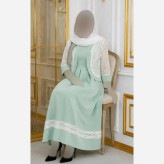 کت سارافون ماه گل جنس مازراتی و تور فری سایز تا 48