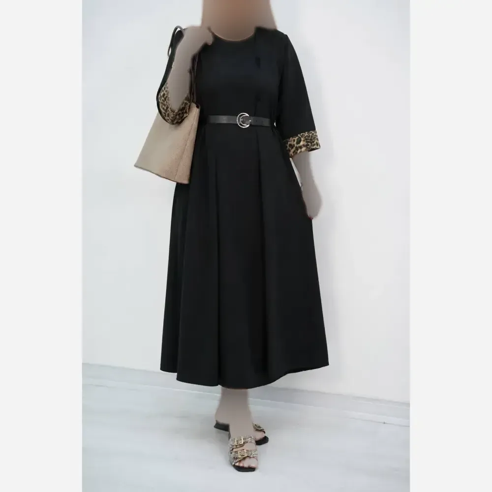 کفتان شکوفه زنانه جنس ینزی درجه یک فری سایز کمربنددار
