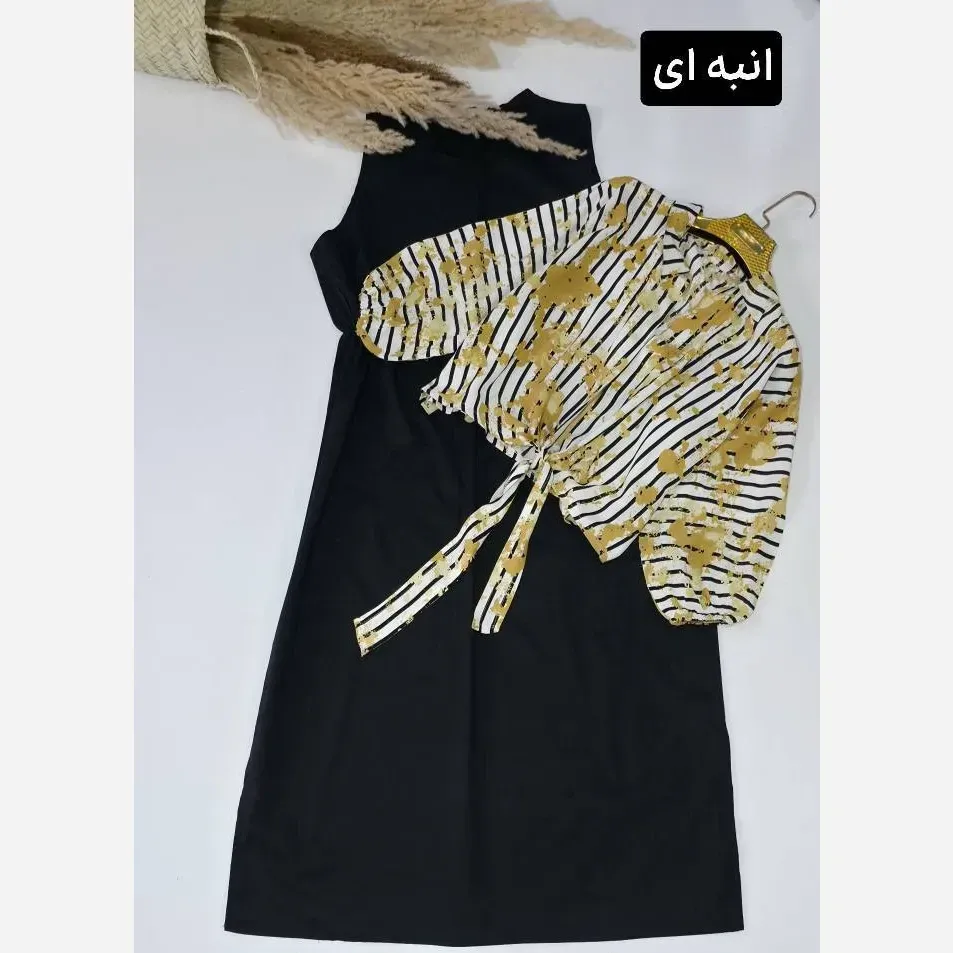 ست شومیز و سارافون زنانه نازیلا نخی و شانتون فری سایز