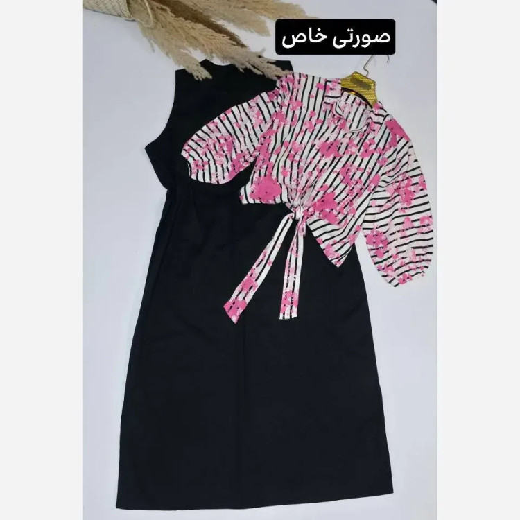 ست شومیز و سارافون زنانه نازیلا نخی و شانتون فری سایز