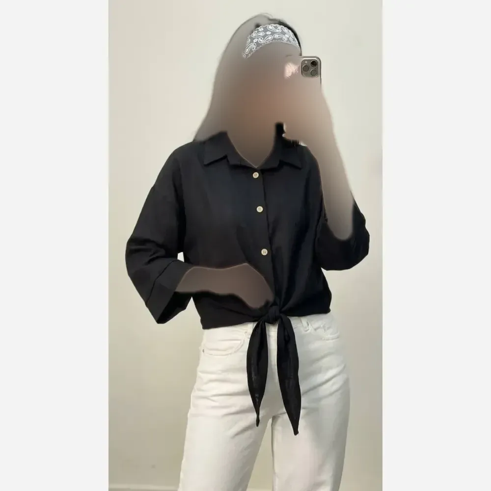 شومیز گره ای سوپر شانتون درجه یک فری سایز