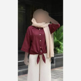 شومیز گره ای سوپر شانتون درجه یک فری سایز
