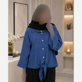 شومیز گره ای سوپر شانتون درجه یک فری سایز