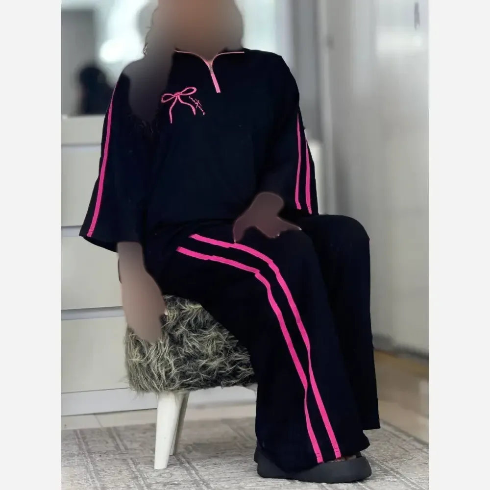 ست تیشرت شلوار زنانه ژاله پنبه گلکسی فری سایز