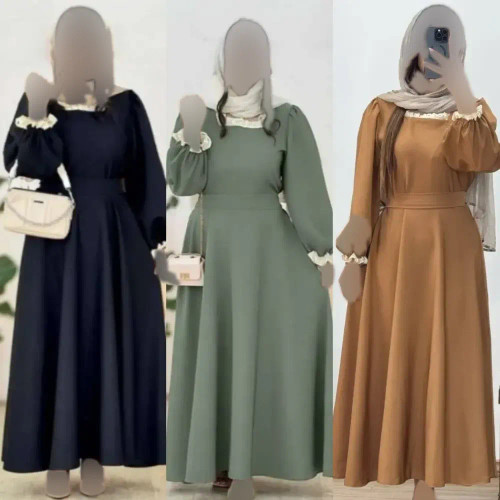پیراهن بلند زنانه مدل دریا جنس شانتون سوفیا فری سایز