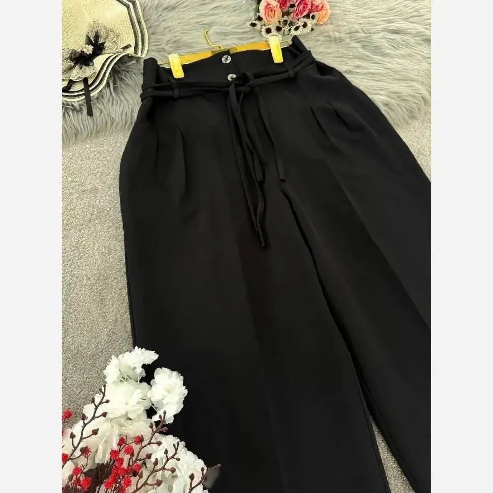 شلوار بگ مازراتی کمربنددار جیبدار پشت کش زنانه