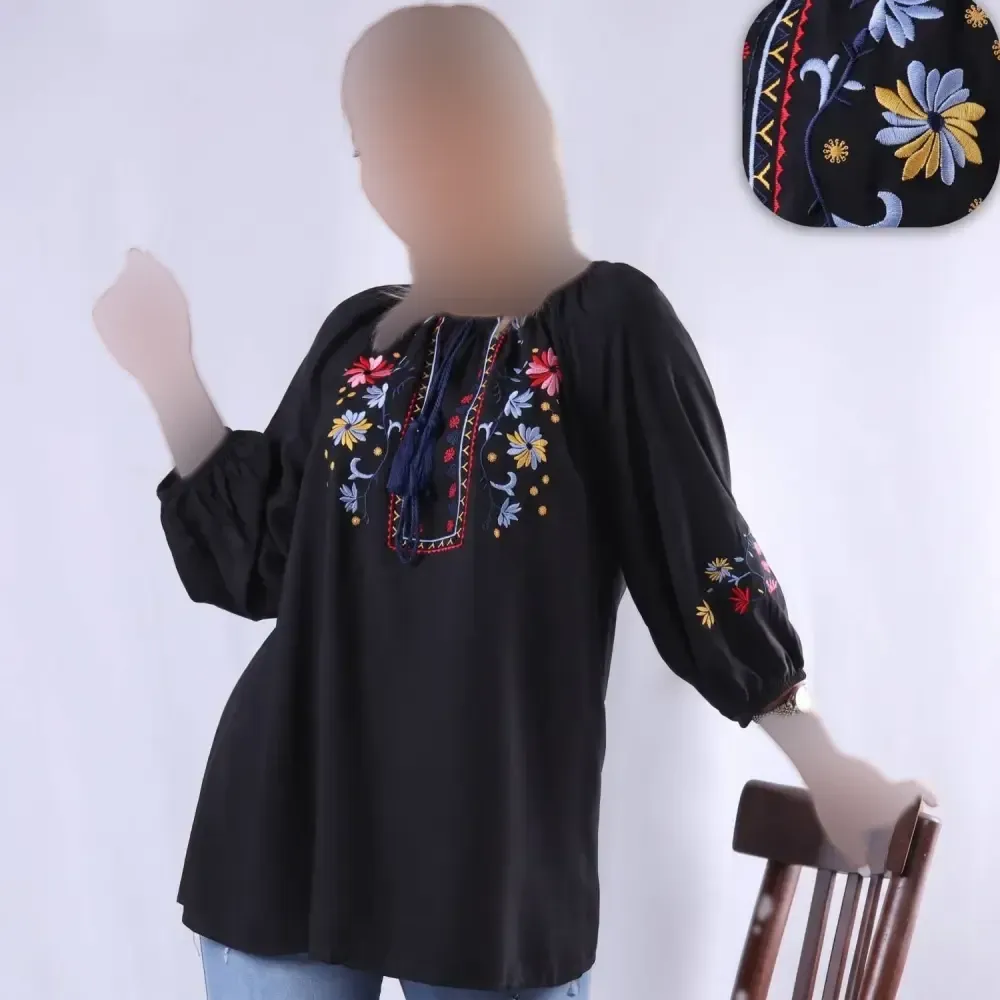 شومیز گلدوزی مارال جنس شانتون فری سایز رنگ بندی متنوع