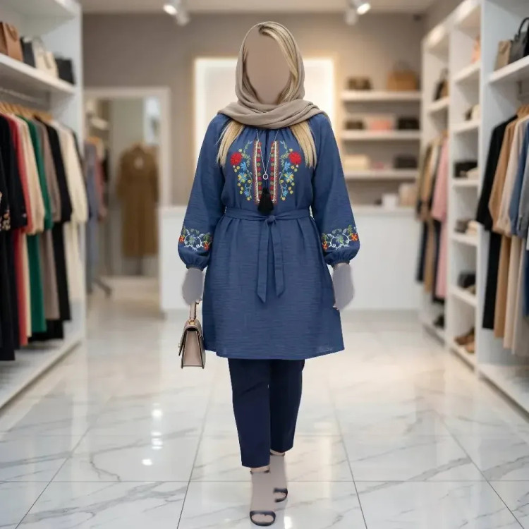 شومیز گلدوزی مارال جنس شانتون فری سایز رنگ بندی متنوع