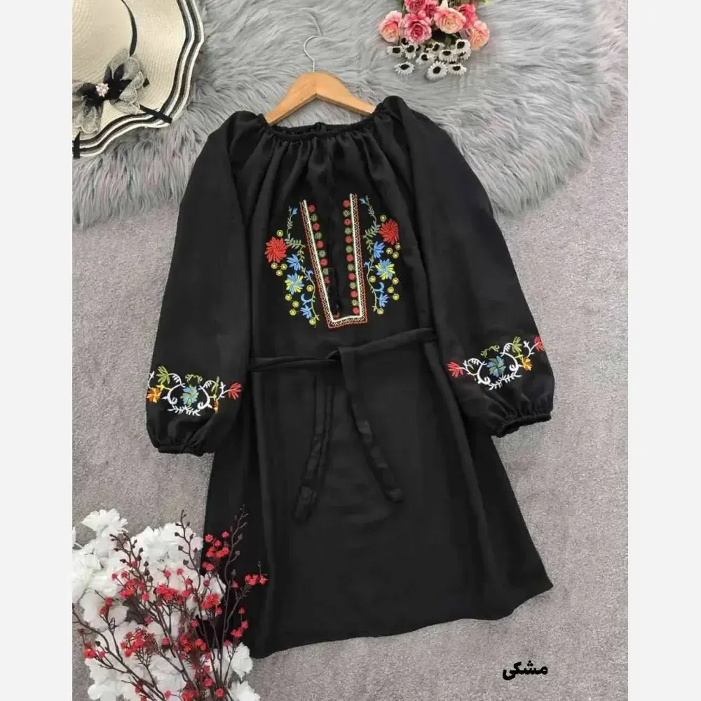 شومیز گلدوزی مارال جنس شانتون فری سایز رنگ بندی متنوع