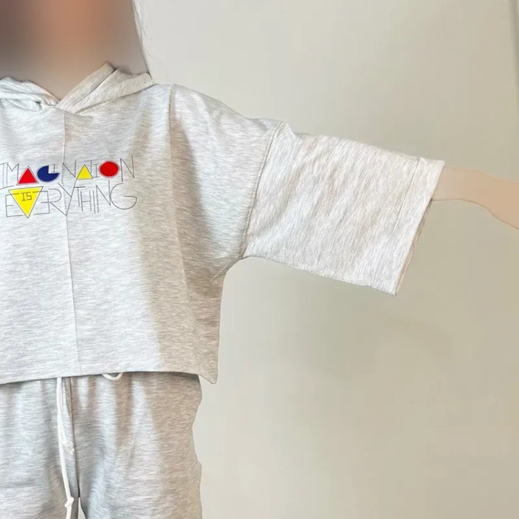 کراپ تیشرت باکسی چاپدار جنس گلکسی