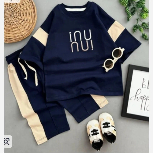 تیشرت شلوارک اسپرت پسرانه پنبه یکرو لاکرا رنگ مشکی سایز 45 تا 60