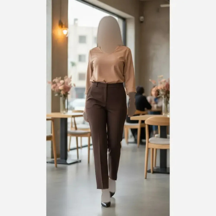شلوار راسته اداری دمپا چاک مازراتی درجه یک سورمه ای و قهوه ای سایز 40