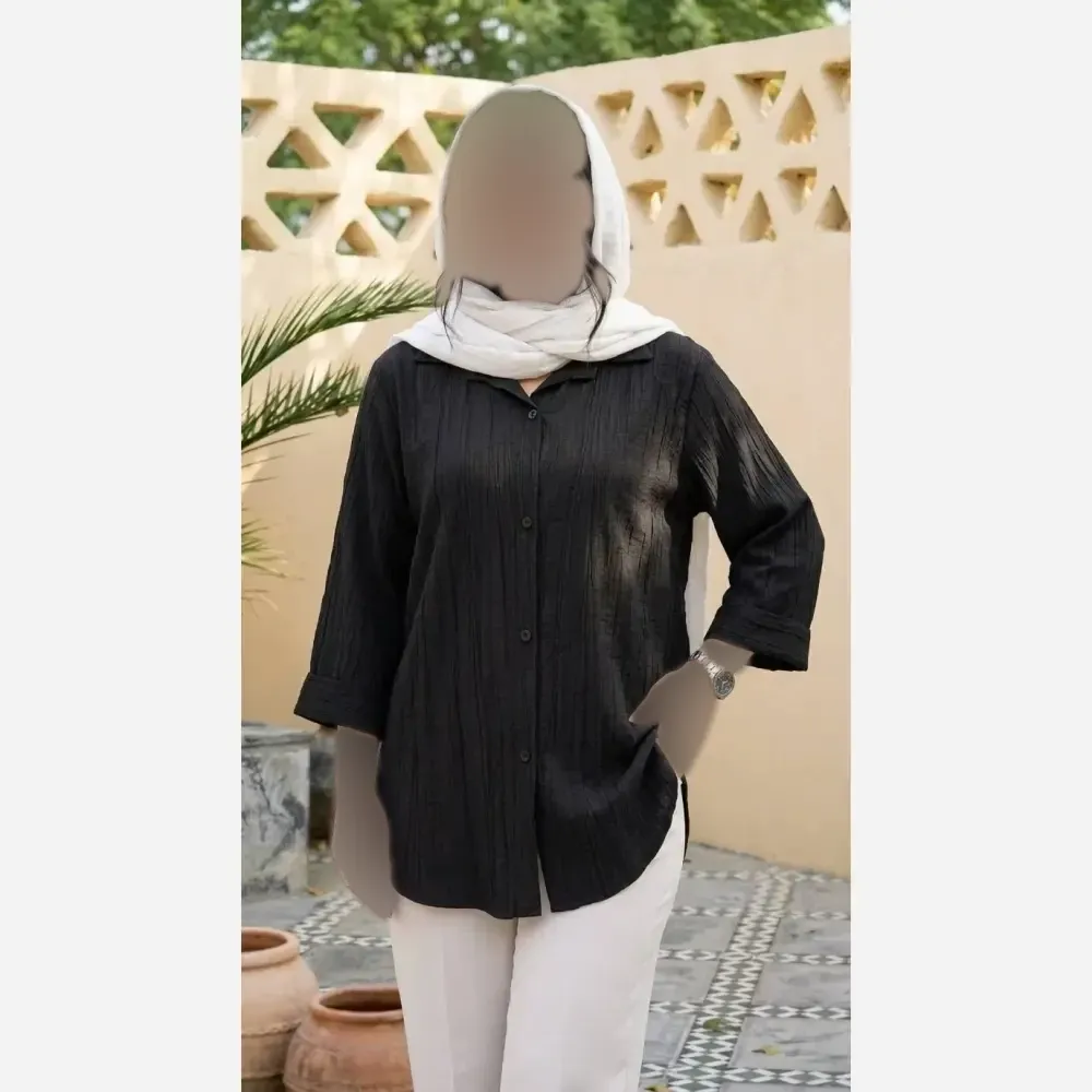 شومیز مانتویی جنس گازوییلی درجه یک فری سایز