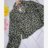شومیز کراپ زنانه جنس کراش جیبدار خنک تابستانی فری سایز